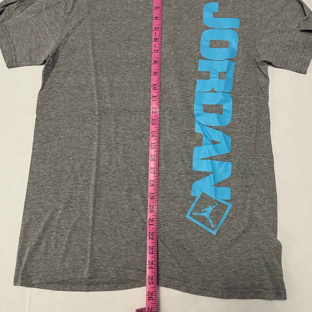 Jordan Gray T-Shirt with Blue Logo
